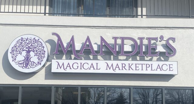 Channel Letter Sign With Box Sign Logo & Name for Mandie’s Magical Marketplace